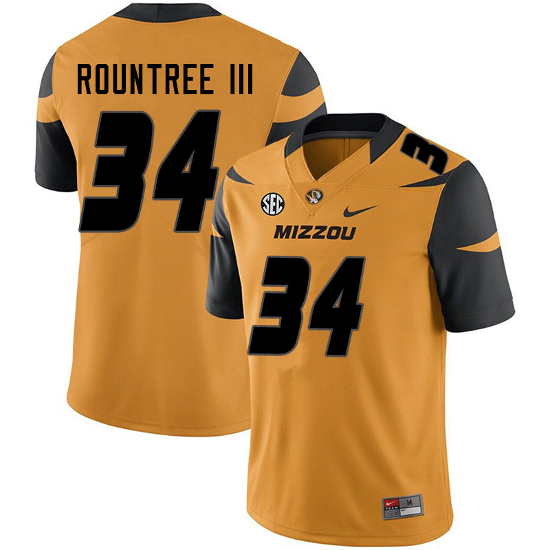 Men #34 Larry Rountree III Missouri Tigers College Football Jerseys Sale-Yellow - Click Image to Close